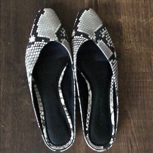 Snake print mules